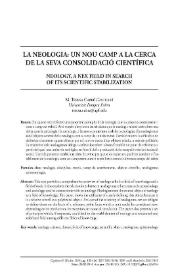La neologia: un nou camp a la cerca de la seva consolidació científica / M. Teresa Cabré Castellví | Biblioteca Virtual Miguel de Cervantes