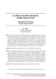 La neologia en societat: "verba sequuntur" / Judit Freixa | Biblioteca Virtual Miguel de Cervantes
