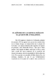 El género de las genealogías en el "Quijote" de Avellaneda / Javier Blasco | Biblioteca Virtual Miguel de Cervantes