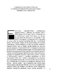 Carmelina Sánchez-Cutillas, "carregant de significats paraules i expressions corrents" / Vicent Vidal | Biblioteca Virtual Miguel de Cervantes