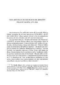 Tres artículos no recogidos de Armando Palacio Valdés, 1875-1906 / Brian J. Dendle | Biblioteca Virtual Miguel de Cervantes