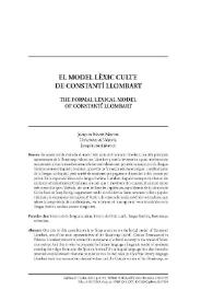 El model lèxic culte de Constantí Llombart / Joaquim Martí Mestre | Biblioteca Virtual Miguel de Cervantes