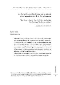 "La Corte Genaro Carrió": una nueva mirada sobre la producción de la Corte Suprema / Magdalena Inés Álvarez  | Biblioteca Virtual Miguel de Cervantes