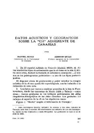 Datos acústicos y geográficos sobre la "ch" adherente de Canarias  / Manuel Alvar, Antonio Quilis | Biblioteca Virtual Miguel de Cervantes