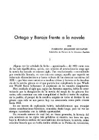 Ortega y Baroja frente a la novela / por Mariano Baquero Goyanes | Biblioteca Virtual Miguel de Cervantes