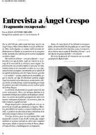 Entrevista a Ángel Crespo (Fragmento recuperado) / Juan Antonio Millón | Biblioteca Virtual Miguel de Cervantes