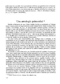 Una antología primordial / Juan Vicente Piqueras | Biblioteca Virtual Miguel de Cervantes