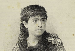 Concepción Gimeno de Flaquer, c. 1884 (Fuente: «El Álbum de la Mujer», año 2, tomo 3, n.º 4, 6/7/1884, cubierta).
