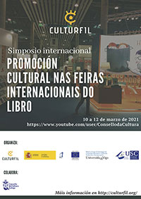 Cartel del Simposio internacional Promoción cultural nas feiras internacionais do libro
