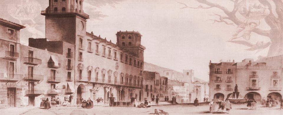 Imagen del ayuntamiento de Alicante a principios del siglo XIX