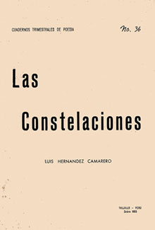 Portada de «Las constelaciones», Trujillo, Cuadernos Trimestrales de Poesía, 1965 (Fuente: Archivo personal de Leonardo Rafael)