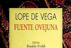 Cubierta de la edición de Rinaldo Froldi de Lope de Vega «Fuenteovejuna», Madrid, Espasa-Calpe, 1.ª edición, 1995.