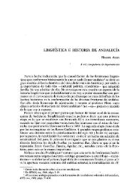 Lingüística e historia de Andalucía