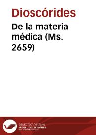 De la materia médica (Ms. 2659)