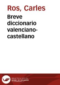 Breve diccionario valenciano-castellano