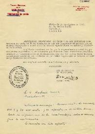Carta de Rafael Mira, secretario de U.G.T. en México a Carlos Esplá. México, 24 de septiembre de 1941