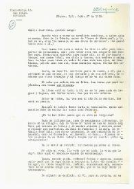 Carta de Manuel Altolaguirre a Camilo José Cela. México, 27 de julio de 1958