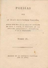 Poesías de Juan Meléndez Valdés. Tomo IV