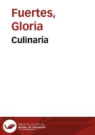 Culinaría / Gloria Fuertes | Biblioteca Virtual Miguel de Cervantes