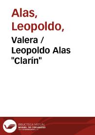 Valera / Leopoldo Alas "Clarín" | Biblioteca Virtual Miguel de Cervantes