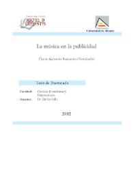La música en la publicidad / Óscar Antonio Santacreu Fernández | Biblioteca Virtual Miguel de Cervantes