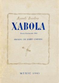 Xabola : Premi Fastenrath 1942 / Agustí Bartra | Biblioteca Virtual Miguel de Cervantes