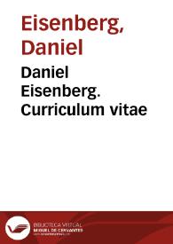Daniel Eisenberg. Curriculum vitae | Biblioteca Virtual Miguel de Cervantes