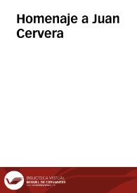 Homenaje a Juan Cervera | Biblioteca Virtual Miguel de Cervantes