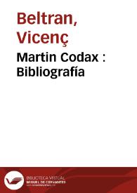 Martin Codax : Bibliografía / por Vicenç Beltran | Biblioteca Virtual Miguel de Cervantes