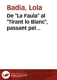 De "La Faula" al "Tirant lo Blanc", passant pel "Llibre de Fortuna e Prudencia" | Biblioteca Virtual Miguel de Cervantes