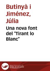Una nova font del "Tirant lo Blanc" | Biblioteca Virtual Miguel de Cervantes