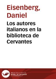 Los autores italianos en la biblioteca de Cervantes / Daniel Eisenberg | Biblioteca Virtual Miguel de Cervantes
