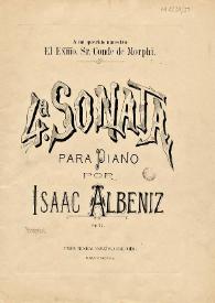 4a. Sonata : para piano : op. 72 / por Isaac Albéniz | Biblioteca Virtual Miguel de Cervantes