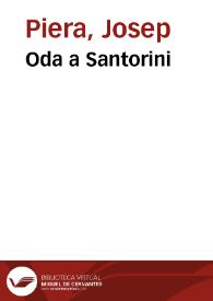 Oda a Santorini | Biblioteca Virtual Miguel de Cervantes