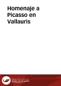 Homenaje a Picasso en Vallauris / locutor Julián Antonio Ramírez | Biblioteca Virtual Miguel de Cervantes