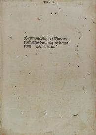 Sermones de Sanctis [fragment d'un incunable] | Biblioteca Virtual Miguel de Cervantes