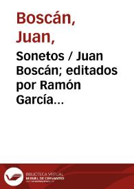 Sonetos / Juan Boscán; editados por Ramón García González | Biblioteca Virtual Miguel de Cervantes