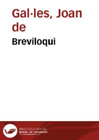 Breviloqui | Biblioteca Virtual Miguel de Cervantes
