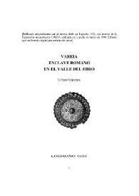 Vareia enclave romano en el Valle del Ebro / Urbano Espinosa | Biblioteca Virtual Miguel de Cervantes