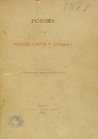 Poesies / Miquel Costa i Llobera | Biblioteca Virtual Miguel de Cervantes