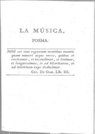 La Música, poema / Tomás de Iriarte | Biblioteca Virtual Miguel de Cervantes