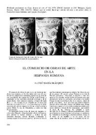El comercio de obras de arte en la Hispania romana / José María Blázquez Martínez | Biblioteca Virtual Miguel de Cervantes