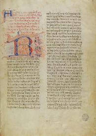 Aquest és lo comançame[n]t del pròlech sobre el libre q[ue] feu el rey en Jacme p[er] la gràcia de Déu rey de Aragó e de Mallorchas e de València, comte de Barch[ino]na e d'Urgell e senyor de Muntpeller, de tots los fets e de les gràcies q[ue] Nostre Se[n]yor li féu en la sua vida | Biblioteca Virtual Miguel de Cervantes