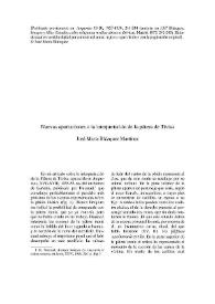 Nuevas aportaciones a la interpretación de la pátera de Tivisa / José María Blázquez Martínez | Biblioteca Virtual Miguel de Cervantes
