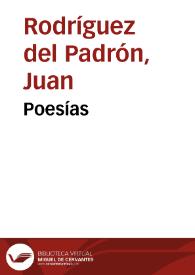 Poesías / Juan Rodríguez del Padrón | Biblioteca Virtual Miguel de Cervantes