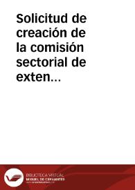 Solicitud de creación de la comisión sectorial de extensión universitaria en el seno de la CRUE | Biblioteca Virtual Miguel de Cervantes