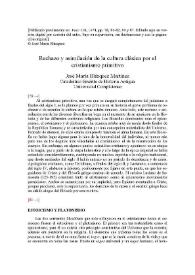 Rechazo y asimilación de la cultura clásica por el cristianismo primitivo / José María Blázquez Martínez | Biblioteca Virtual Miguel de Cervantes
