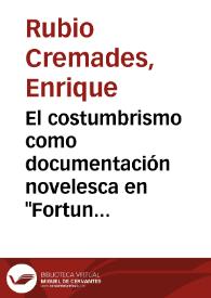 El costumbrismo como documentación novelesca en "Fortunata y Jacinta" / Enrique Rubio Cremades | Biblioteca Virtual Miguel de Cervantes