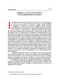 Sobre el status ontológico de los derechos humanos | Biblioteca Virtual Miguel de Cervantes