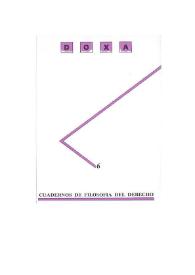 Presentación [Doxa, núm. 6 (1989)] | Biblioteca Virtual Miguel de Cervantes